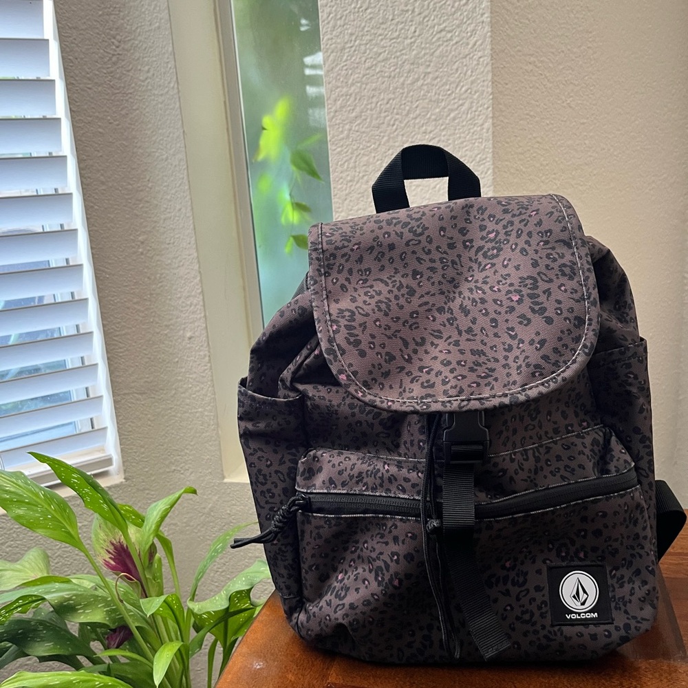 Volcom Black Leopard Print Men's Backpack